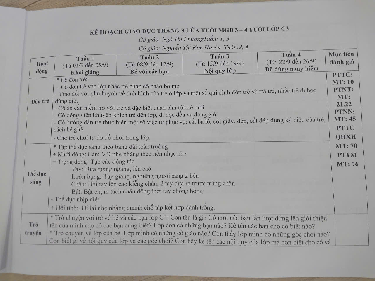 KHGD THÁNG 9 LỚP C3